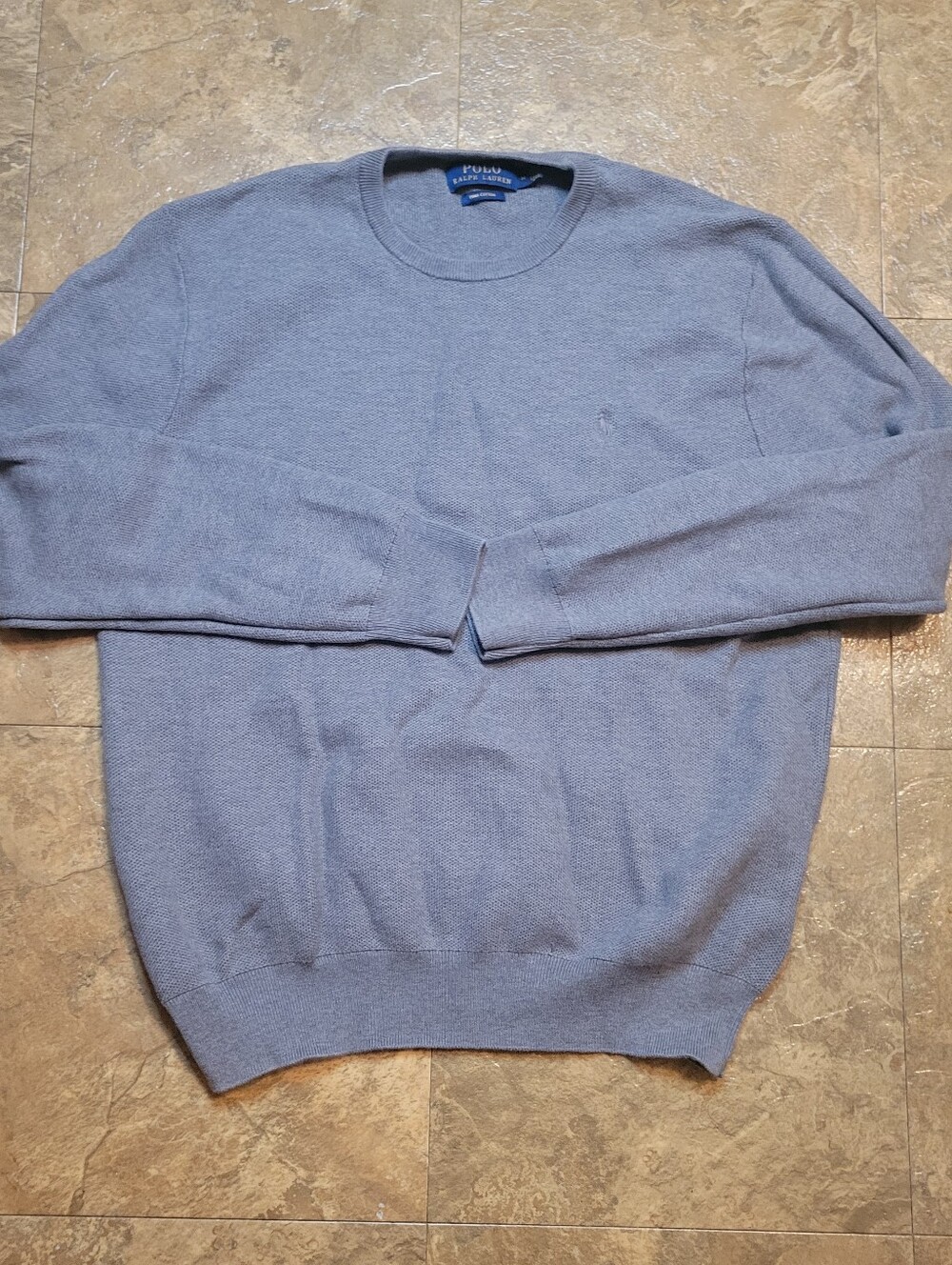 Polo Ralph Lauren Pima Cotton Sweater Mens Medium M Gray Long Sleeve Crew Neck